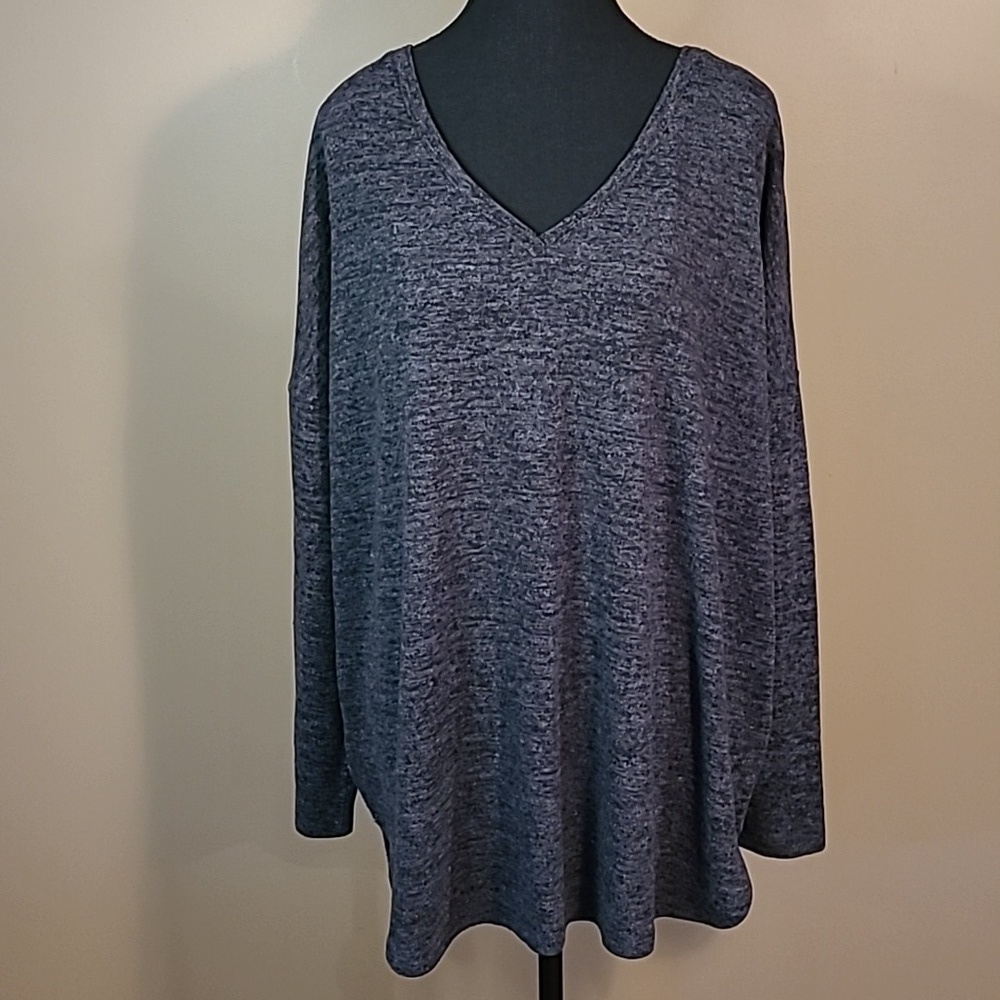 PRIMARK Soft and Cozy V-Neck Pullover, Heathered Grey